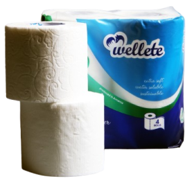 Զուգարանի թուղթ-Սպիտակ, 2 շերտ, 4 հատ